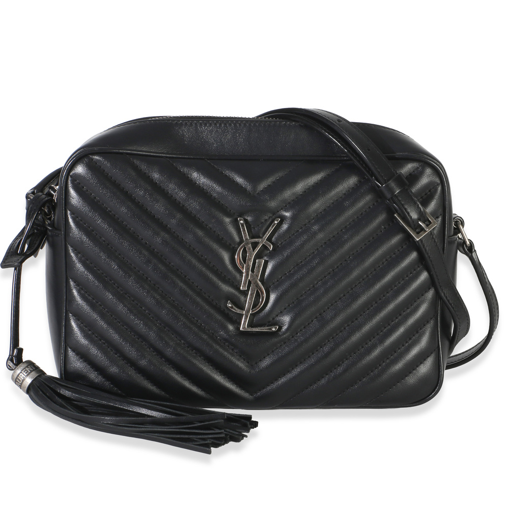 Saint Laurent Black Matelasse Calfskin Lou Camera